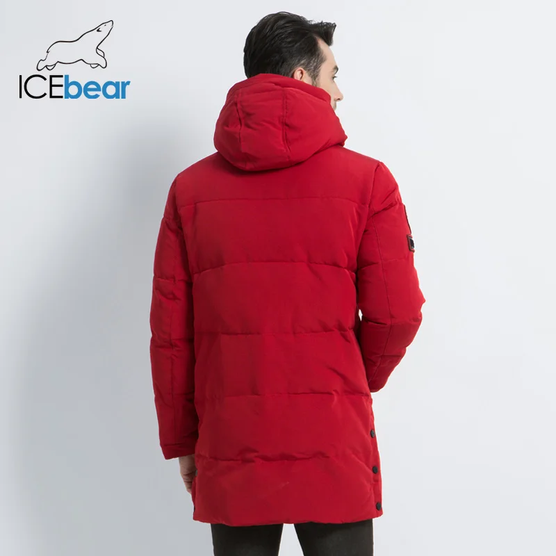 ICEbear Новинка зимнее теплое модное повседневное пальто мужская куртка теплая ветрозащитная Мужская парка с капюшоном высококачественное пальто MWD18856I