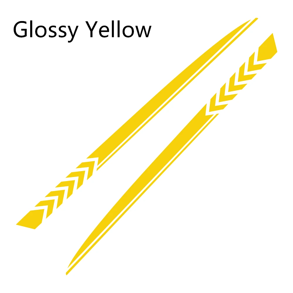 2 шт. для Dodge зарядное устройство автомобильные наклейки спортивный стиль авто длинные боковые полосы виниловые наклейки "сделай сам" пленка автомобильные принадлежности для тюнинга - Название цвета: Glossy Yellow