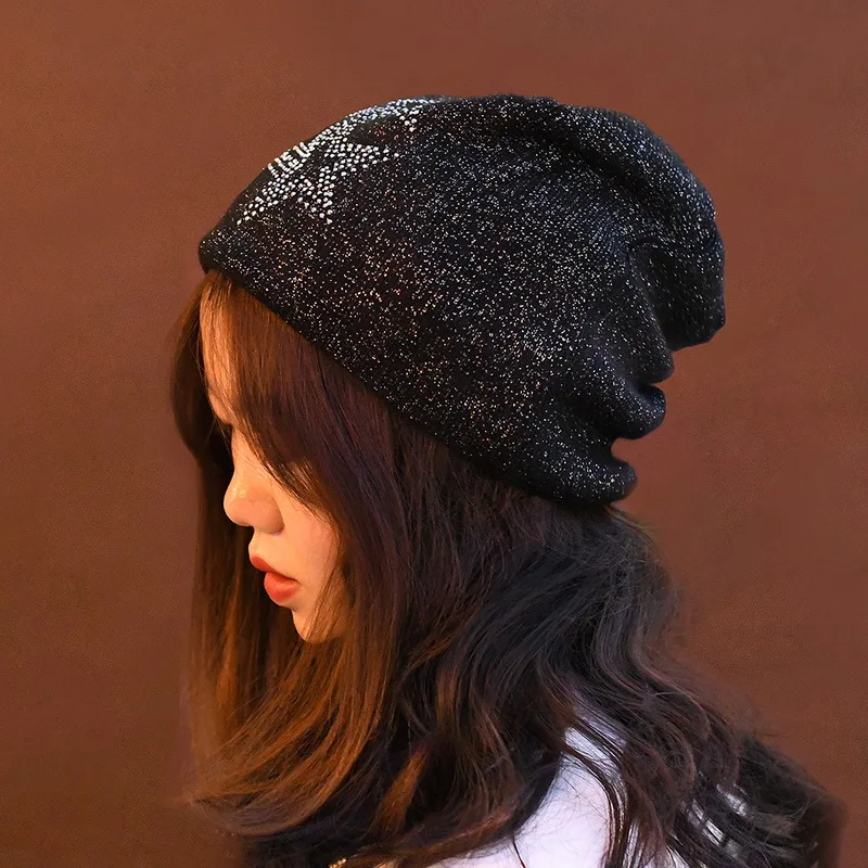 Adisputent, украшенная кристаллами, одноцветная вязаная шапка Gorro, модная осенне-зимняя Удобная Мягкая шерстяная шапка с черепом