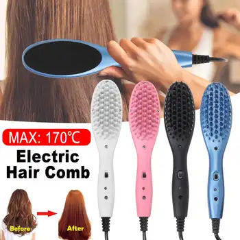 

110-240V Hair Brush Fast Hair Straightener Comb Hair Electric Straightening Brush Comb Irons Straight Hair Comb