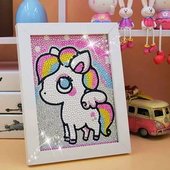 

Unicorn Pony Diamond Painting for Kids Full Drill Painting by Number Kits with Frame Arts Crafts for Home Decor Christmas Gifts