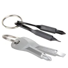 2 Stuks Rvs Multi Gereedschap Sleutelhanger Edc Schroevendraaier Set Pocket Outdoor Tool Set Multitool Sleutelhanger Sliver Black 2019 nieuwe(China)