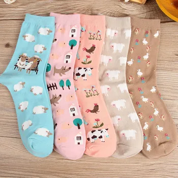 

Women Korean Style Fashion Harajuku Print Streetware Hip Hop Socks Unisex Funny Men Socks Happy Japanese Harajuku Women Socks