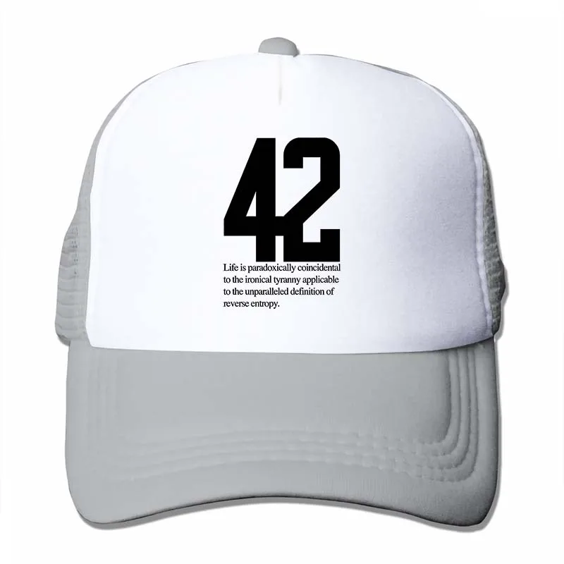 Номер 42, бейсболка с автостопом, хлопок, премиум класса, Дуглас Адамс, бейсболка для мужчин и женщин, бейсболки, Регулируемая Кепка - Цвет: 4-Gray