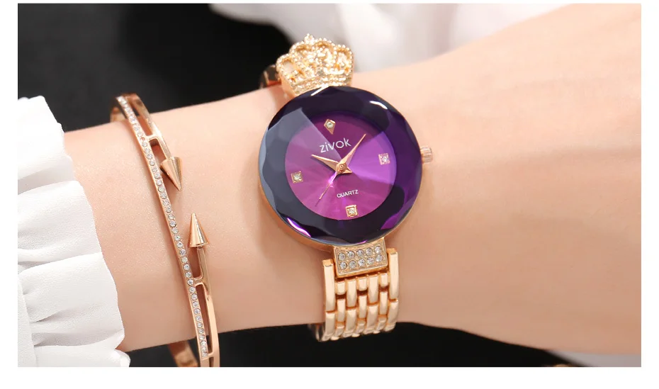 ZIVOK Роскошные Брендовые женские часы-браслет из розового золота, модные кварцевые наручные часы, женские часы reloj mujer, часы для влюбленных девушек