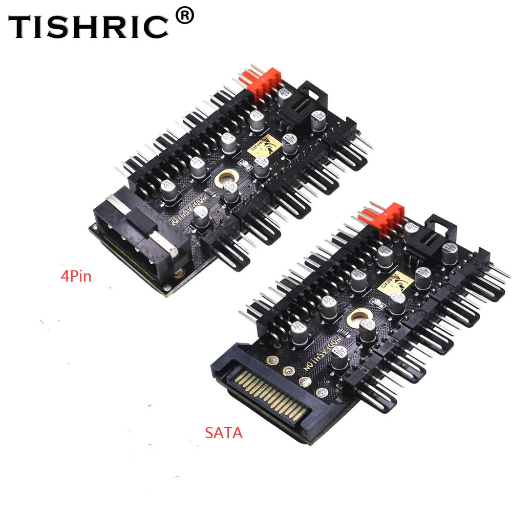 Усовершенствованный вентилятор TISHRIC 4-контактный/SATA шасси адаптер вентилятора