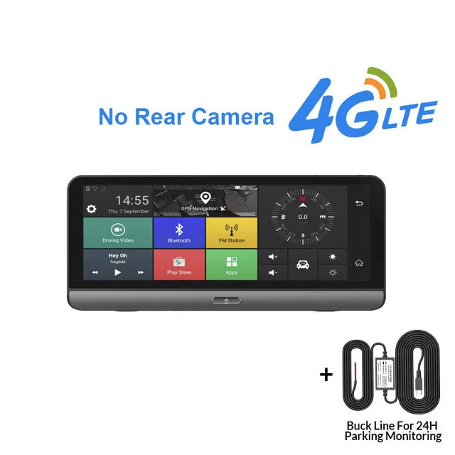 3g/4G Автомобильный видеорегистратор Камера gps " Android 5,1 Bluetooth FHD 1080 P wifi видеорегистратор регистратор монитор для парковки Двойной объектив - Название цвета: 4G No Rear Camera BL