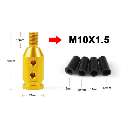 범용 자동차 수동 기어 시프트 노브 어댑터, M10x1.5/M12x1.25 스레드, 알루미늄 합금 7