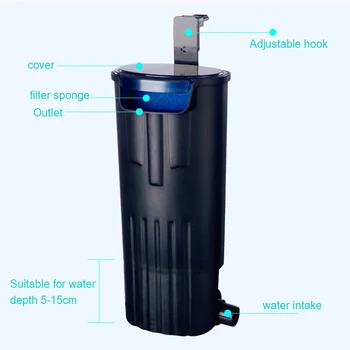 

Fish Tank Low Water Hanging Reptile Circulation Filter Pump Waterfall Ultra Quiet Aquarium Turtle Internal Practical Household