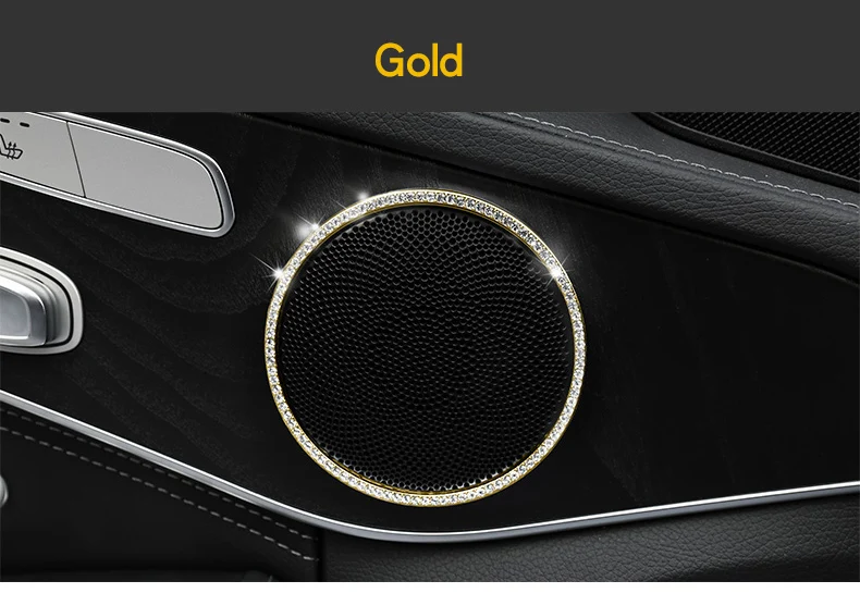 Дверная рамка динамика для Mercedes w213 amg Mercedes w205 amg/glc x253 coupe amg mercedes c class аксессуары w205 внутренняя отделка - Название цвета: gold 4pcs