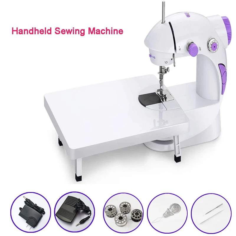 Portable Sewing Machine Cordless Mini Handheld Electric Sewing Machine Quick Crafting Mending Machine with Foot Pedal