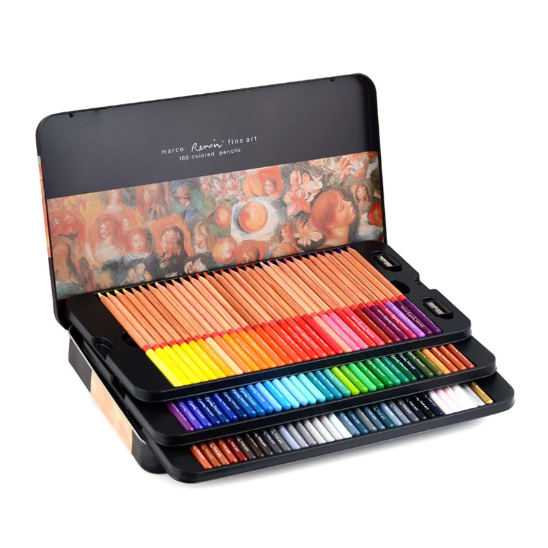 

Marco Renoir 6/24/36/48/72/100 Colors Pencil Set lapices de colores profesionales Crayons Colouring Drawing Pencils Set