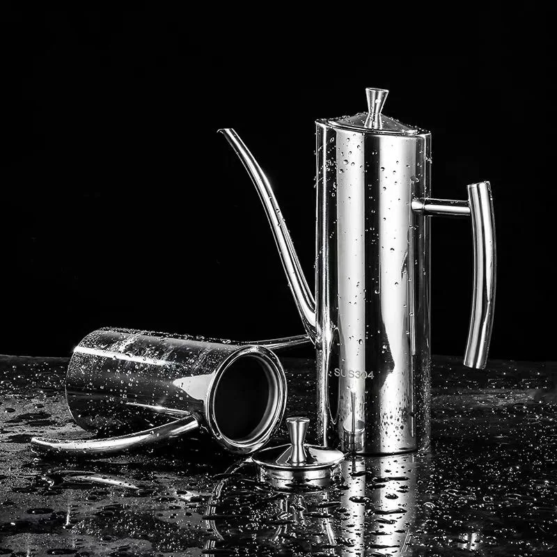 

304 Stainless 500 ml 700 ml 1000 ml Dust-proof Steel Oil Pot and Leak-proof Oil Pot Oil Pot