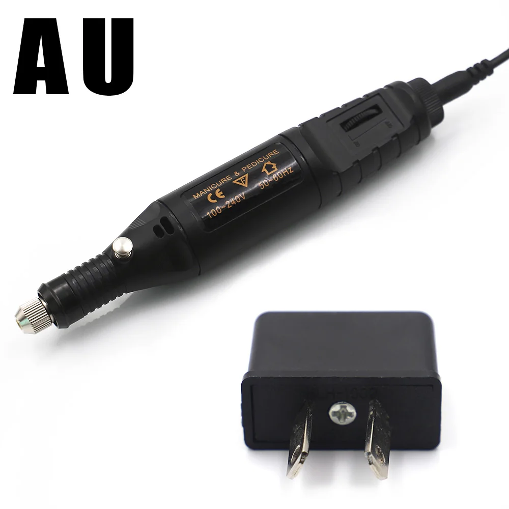 AU Electric Grinder DIY электрический полированный круглый край обрезки кожи инструмент Slicker плоские/острые головы сандалового дерева кожа ремесло инструменты наконечник полировщик - Цвет: AU Electric Grinder