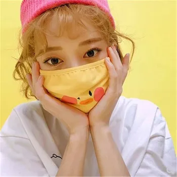 

Dustproof Safe Protective Mouth Mask PM2.5 Reusable Cotton Outdoor Face Cover Masks Cute Yellow Duck Print Face Protection Mask