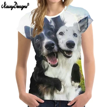 

Border Collie T Shirt for Women Casual Elastic Ladies Summer Breathable Tshirt 3D Kawaii Tee Shirts Clothes Tops XXL