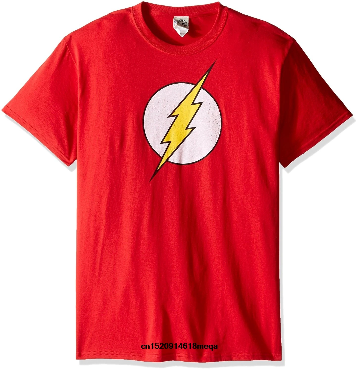 t shirt Comics Men's the Flash Logo Fashion Cotton Short Sleeve T-Shirt | Мужская одежда