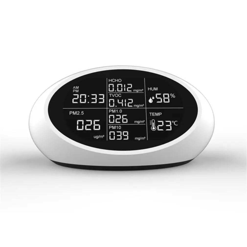 

PM2.5 & HCHO TVOC Gas Analyzers Multi-function Home Air Quality Detector Temperature Humidity Meter Diagnostic Tool