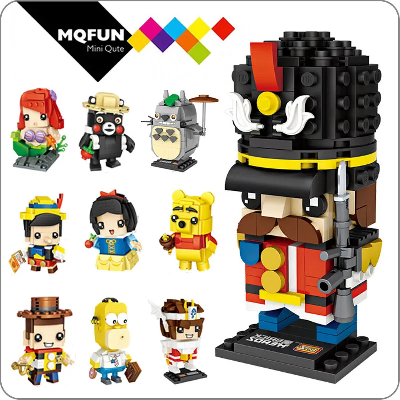 

LOZ Mini Blocks Anime Mermaid Snow white Nutcracker King Totoro Cartoon toy story Building Blocks action figures Toys Children