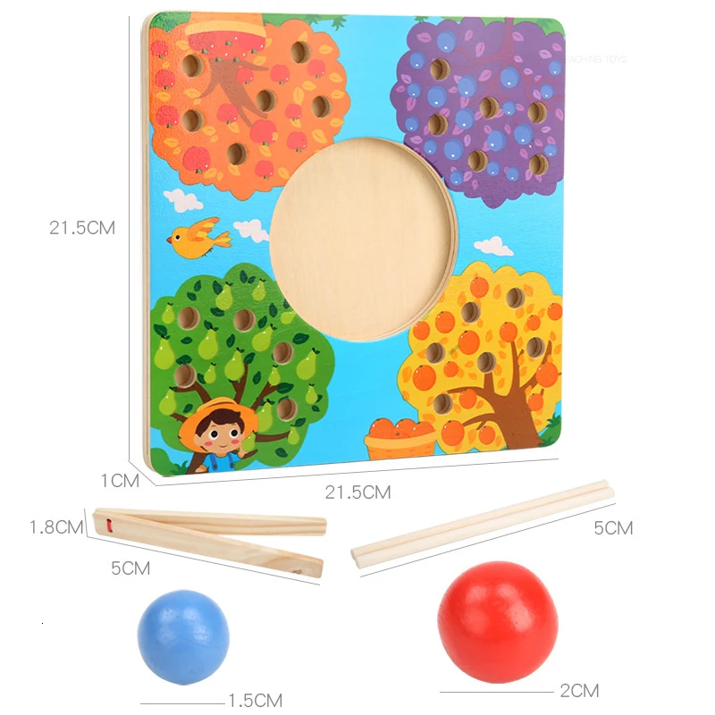 Деревянные игрушки с зажимом, сортировка по цвету, Обучающие игрушки Монтессори для детей