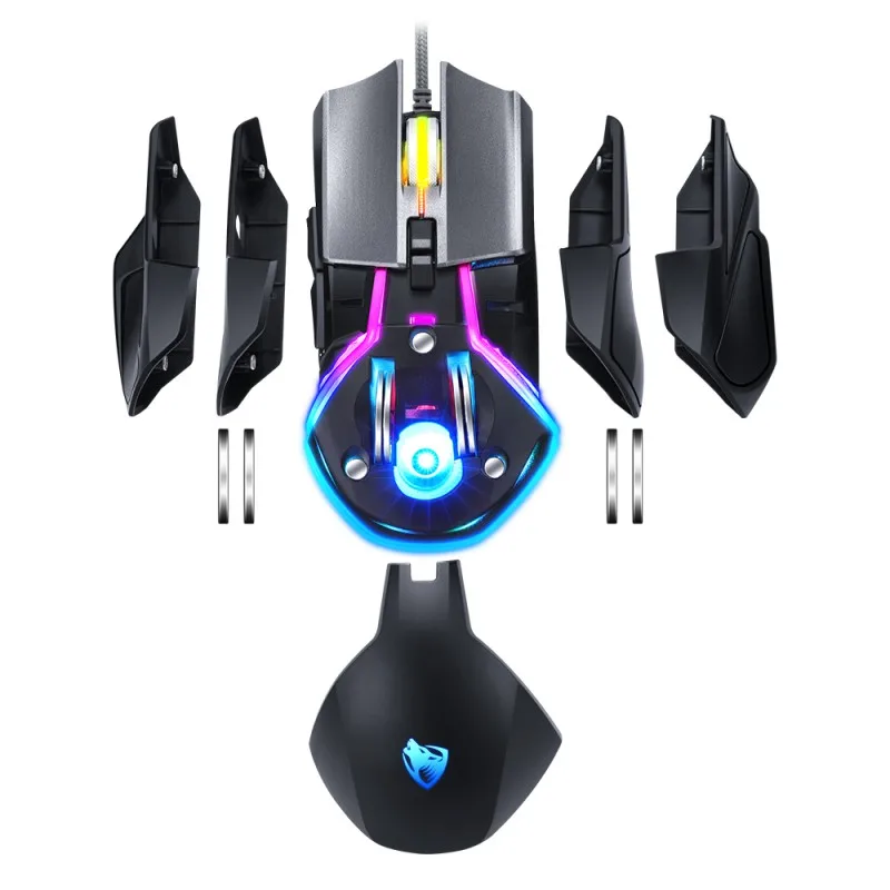 USB Проводная игровая клавиатура Мышь цветная(RGB), 7 цветов, “дышащими” световыми индикаторами дизайн Профессиональный макропрограммирование эргономичный PC компьютерная мышь
