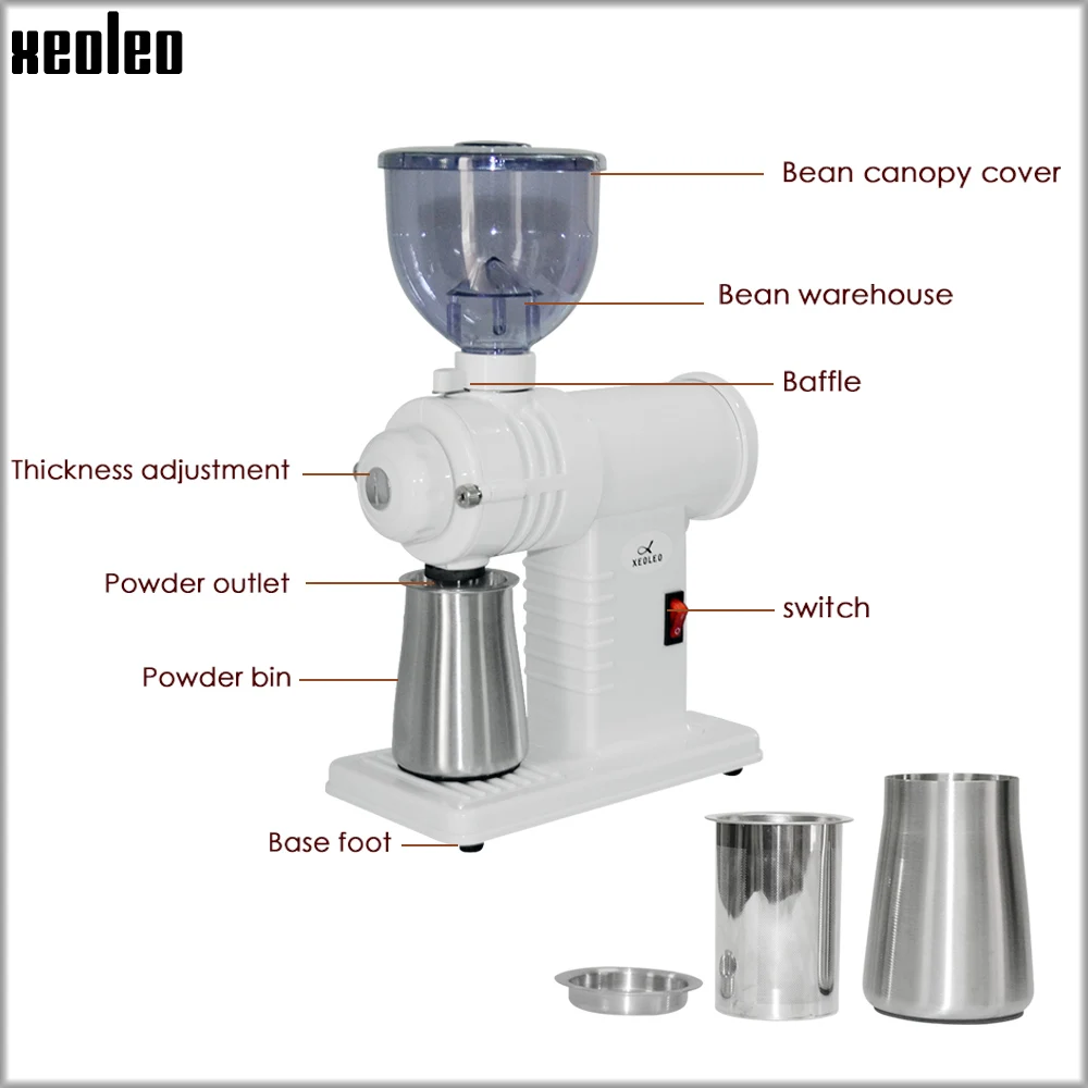 Xeoleo 8 Gears Adjustable Coffee Bean Milling Machine 74mm Flat Electric Coffee Grinding Mill Household Adjustment Espresso Mach 4