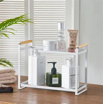 

Double Layers Kitchen Storage Racks Cupboard Storage Shelf Multi-purpose Kitchen Bathroom Organizer