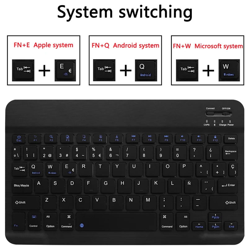 Русская клавиатура Мини Bluetooth беспроводная клавиатура испанская клавиатура для Apple ipad планшет телефон MAC IOS Android microsoft система