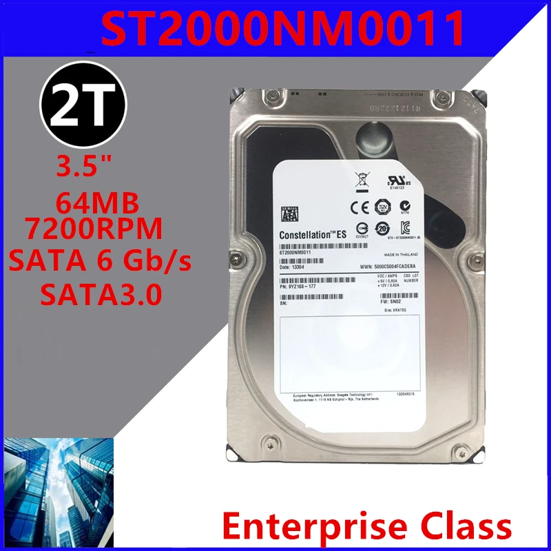 Новый оригинальный жесткий диск для Seagate 2 ТБ 3 5 дюйма SATA 6 ГБ/сек. 64 Мб 7200 об/мин