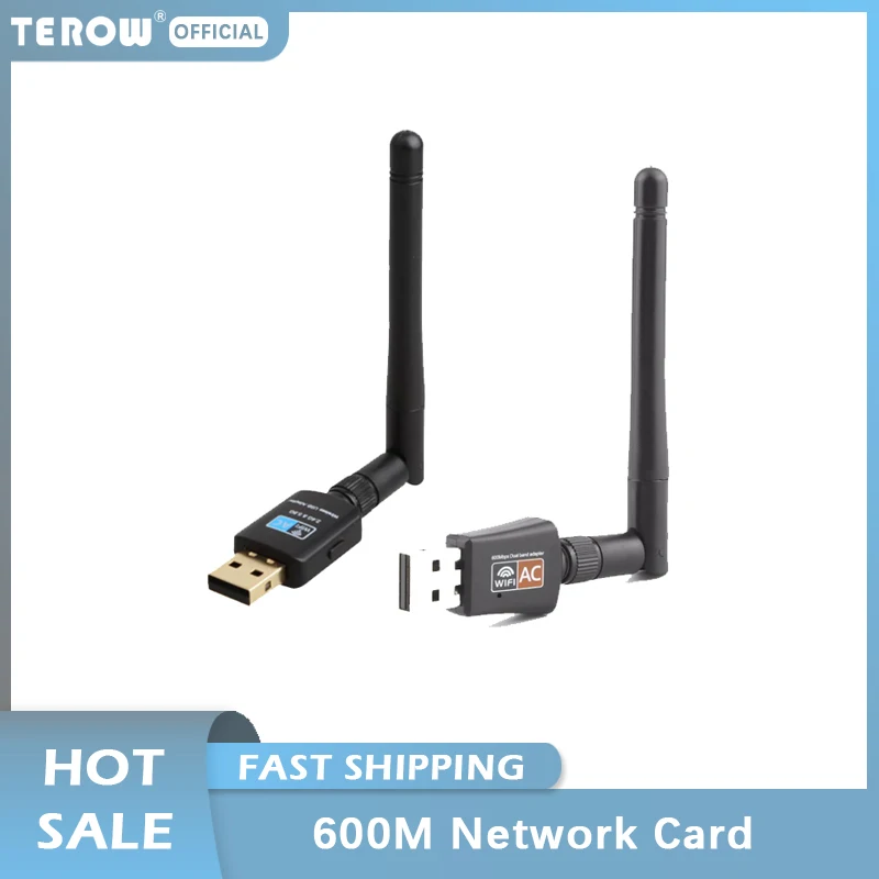 TEROW 600Mbps USB WiFi Adapter/Receiver Dual Band 5.8GHz+2.4GHz USB2.0 High Speed 2dBi Antenna RTL8811CU for Laptop and Desktop |