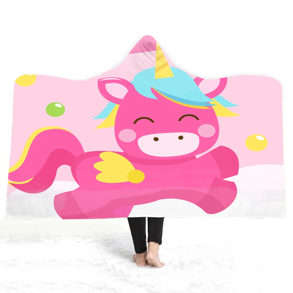 

Magic Cloak Hooded Mantle Blanket Adult Children Hat Double Layer Plush Blanket Unicorn 2019