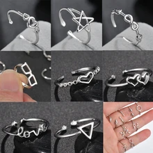 Горячая Распродажа, женские кольца в форме стрелы, регулируемые кольца из нержавеющей стали, юбилейные кольца, ювелирные изделия для влюбленных