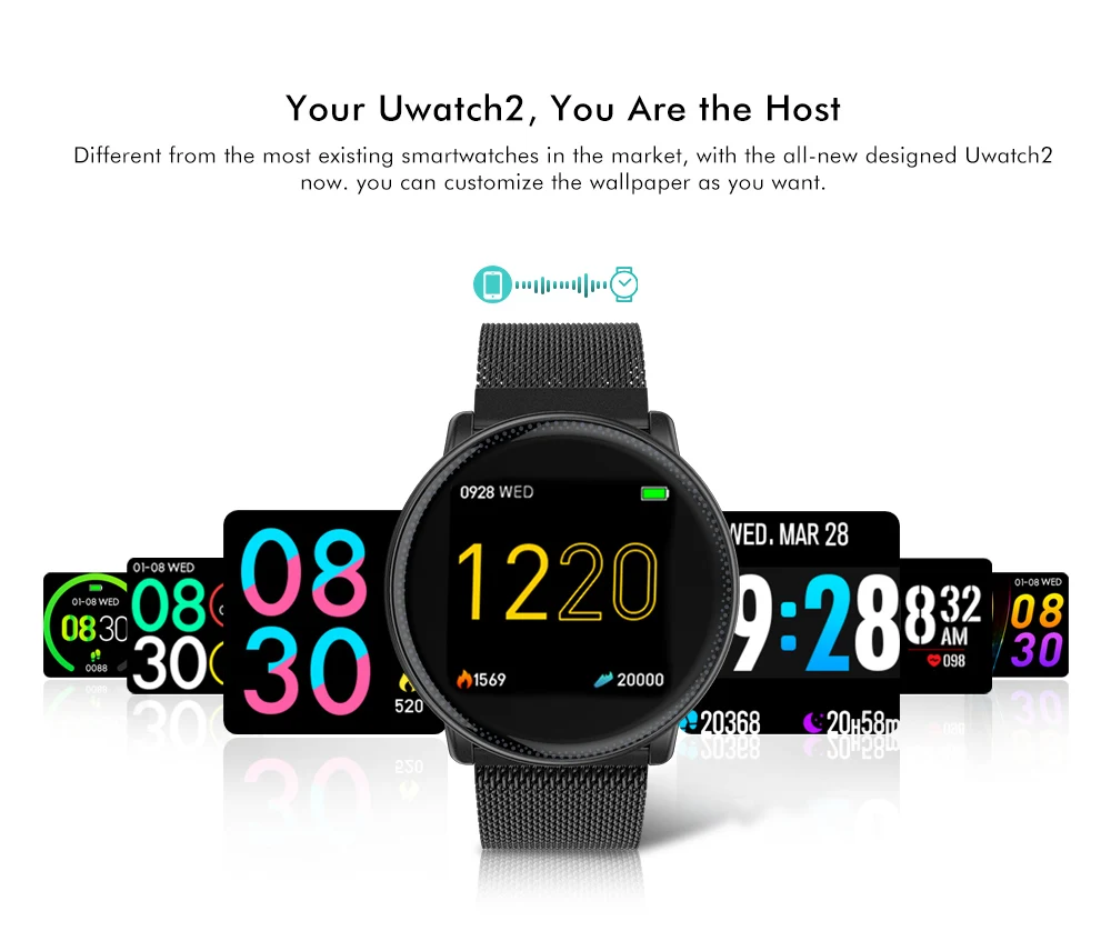 UMIDIGI Uwatch2 Смарт-часы 1," для Andriod IOS глобальная версия Шагомер фитнес-трекер сна 25 дней в режиме ожидания reloj