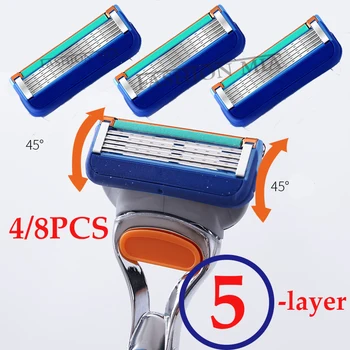 

4pcs/pack Men Razor Blades Quality Grade Men Face Shaving Razor Blades Mache 5-layer Blades For Men Standard For Facial Care