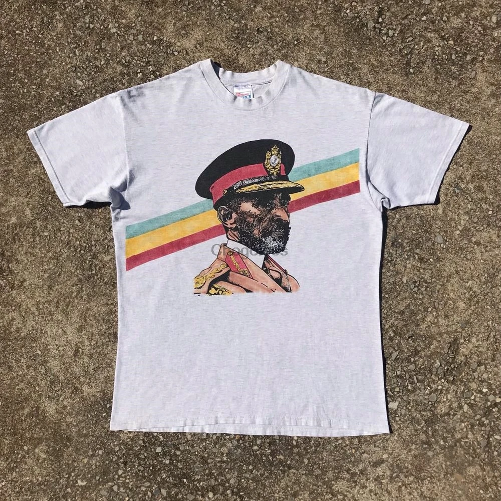 Винтажная Футболка 90-х Haile Selassie сборная эфиопской король |