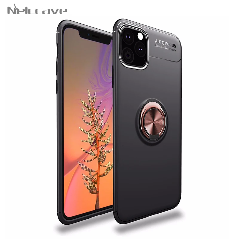 

1000 Pieces Magnetic Car Holder Cases For Apple iPhone 11 Pro XS Max XR X 8 Plus 7 6S 360 Rotating Finger Ring Phone Case Cover