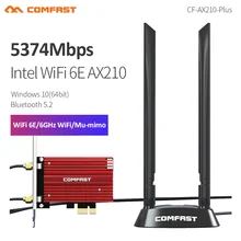 Comfast – carte réseau de jeu sans fil PCIe, wi fi 5/WiFi6/WiFi6E, BT5.2/4.2, 2.4/5/6G, 802.11ax/ac, Intel AX210, adaptateur Wlan
