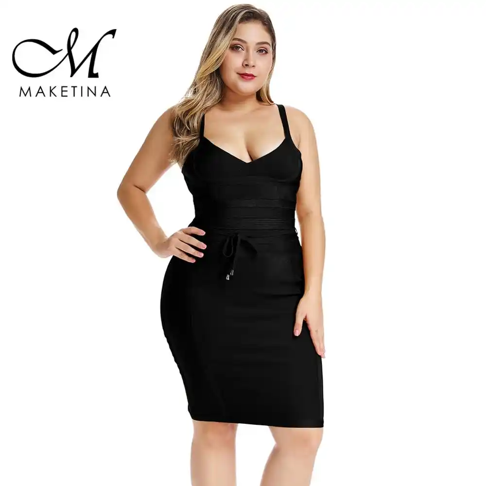 black bandage dress plus size
