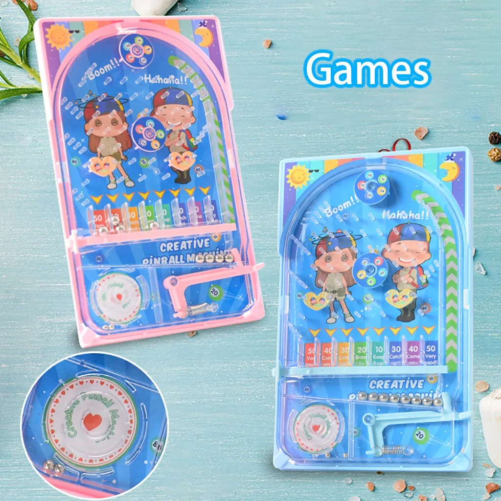 

Kids Party Pocket Pinball Toy Mini Cartoon Pan Shooting Balls Educational Game Machine Targets Plaything For Children Gifts Hot