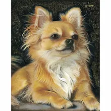 GATYZTORY 5D алмазная живопись полный квадрат DIY домашний декор мозаика Стразы Картина на холсте с логотипом на заказ Настенная картина желтый щенок