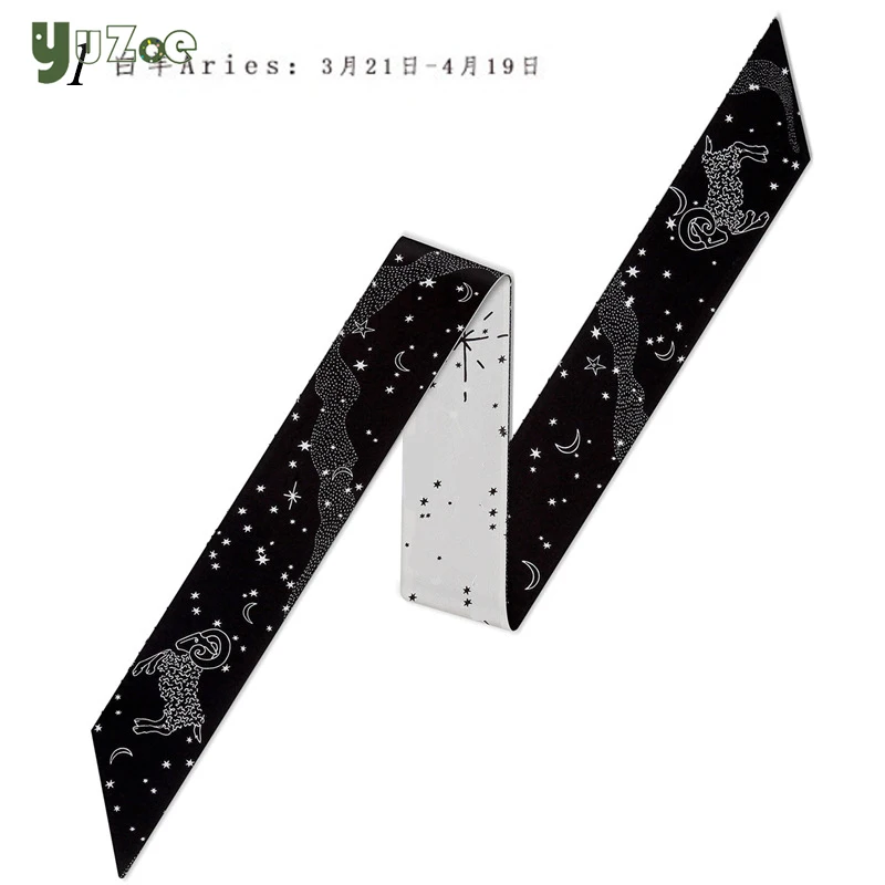

YUZOE Twelve Constellations Scarves Fashion Wild Ribbons Decorated Small Scarves For Women To Send Gifts For Girlfriends