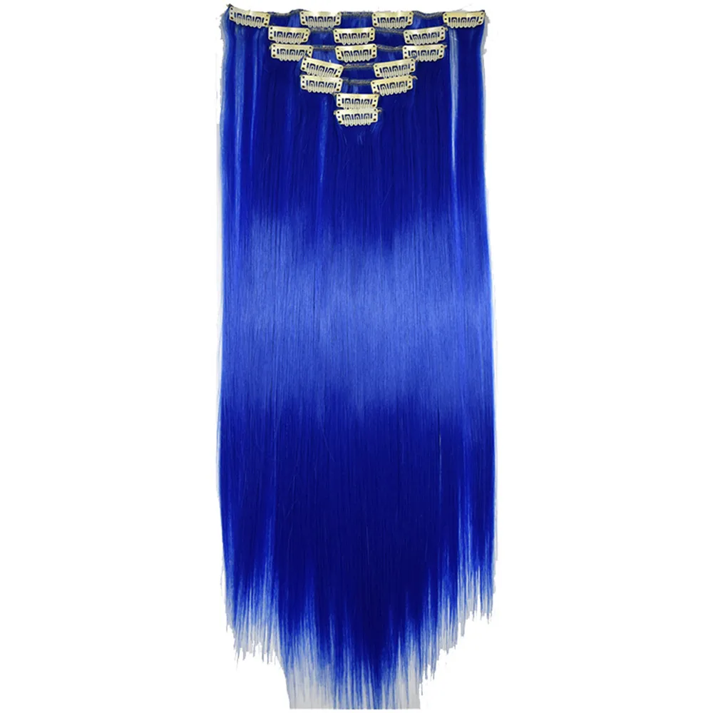 Cosplay Full Head Women Clip Synthetic High Temperature Wire Straight Hair Piece Makeup#1101 wholesale
