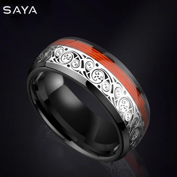 

Men Rings, Personality Tungsten 8mm Width Good Luck Ring, Women Fashion Jewelry, Customized