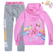 Новинка года; сезон весна-осень; JOJO Siwa; комплекты одежды для девочек; толстовка с капюшоном+ брюки; комплект одежды; детская спортивная одежда из хлопка
