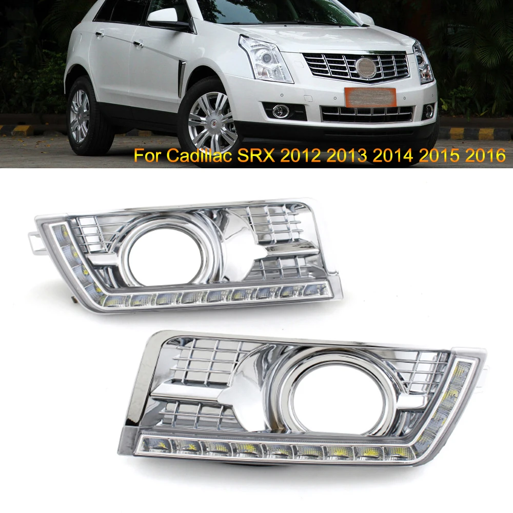 

2 шт Автомобильный светодиодный Габаритные огни 12В светодиодный Daylights осветительный противотуманный Чехлы DRL для Cadillac SPX 2012 2013 2014 2015 2016