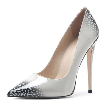 

Hot Sale Gradient Color Pu Leather Pointed Toe Pumps Stiletto Heels12cm Banquet Shoes Shallow Party Dress Pumps F0026