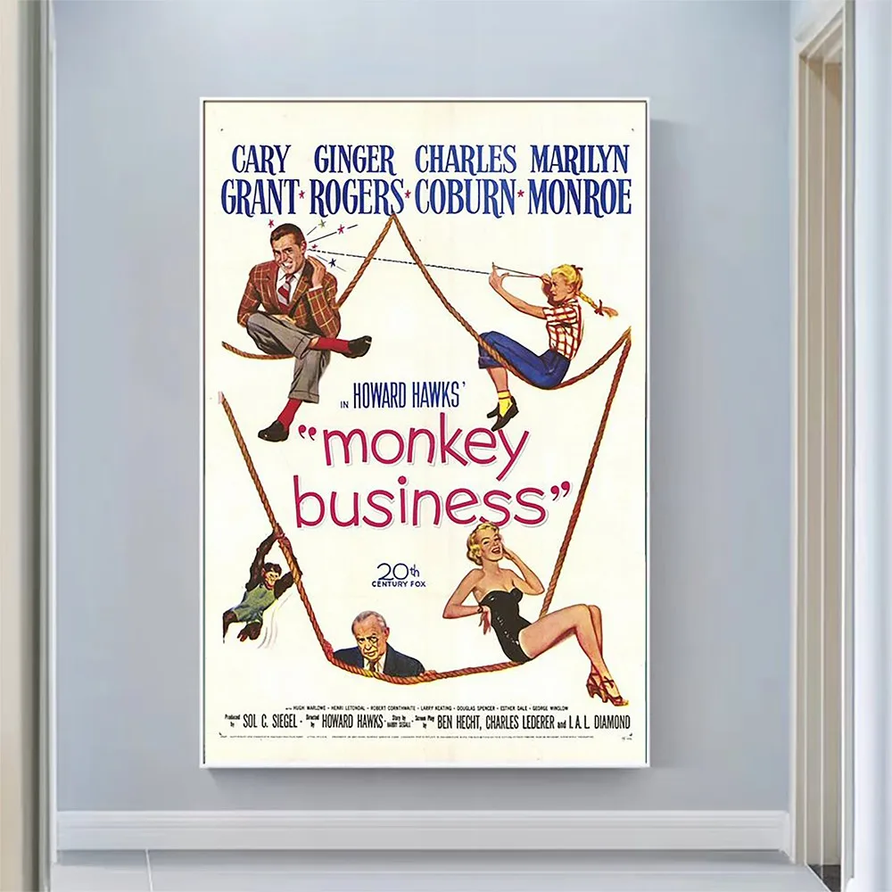 

V2036 Monkey Business Vintage Classic Movie Wall Silk Cloth HD Poster Art Home Decoration Gift