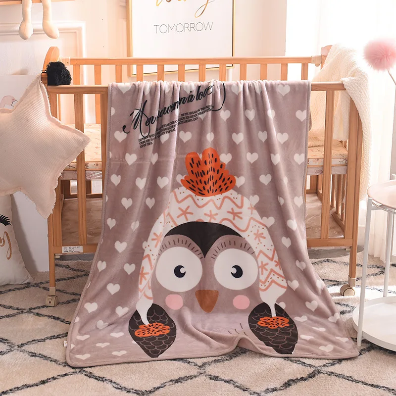 Newborn Bedding Winter Warm Swaddling Blanket Kids 140*100 cm Flannel Cartoon Wrap Blanket Baby Thermal Soft Cotton Soft Blanke