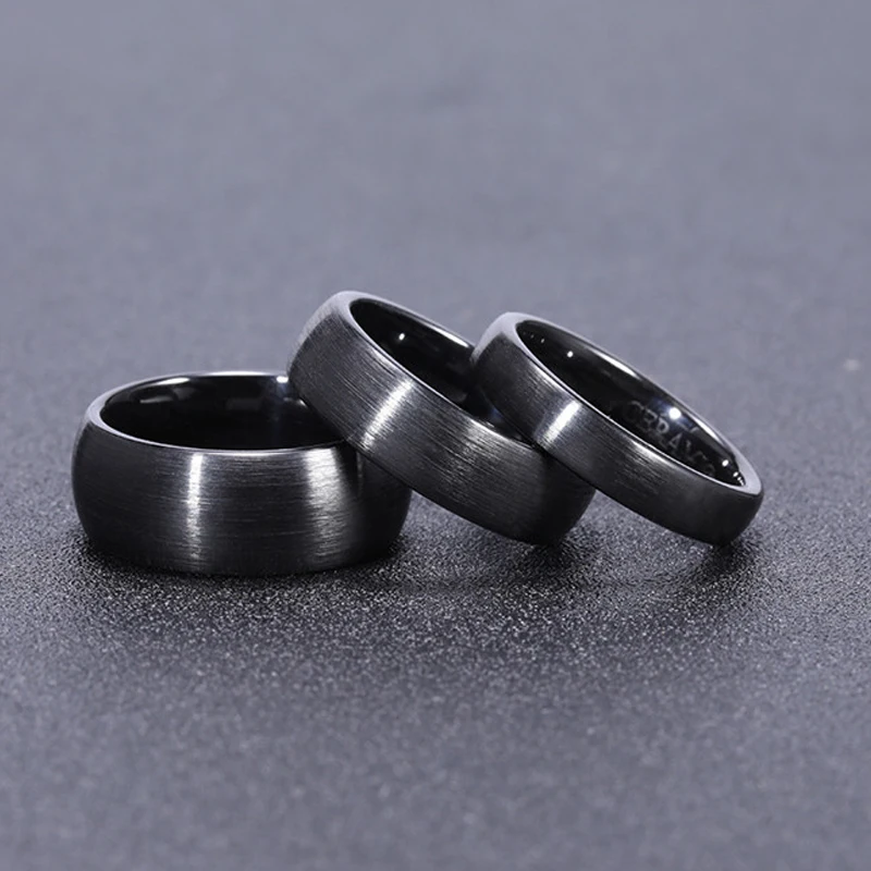 wedding rings finger rings fashion rings engagement rings couple rings stone rings 4/6/8mm Ceramic Ring Black Wedding Engagement Band Brushed Flat Comfort Fit Men Women Fashion Jewelry