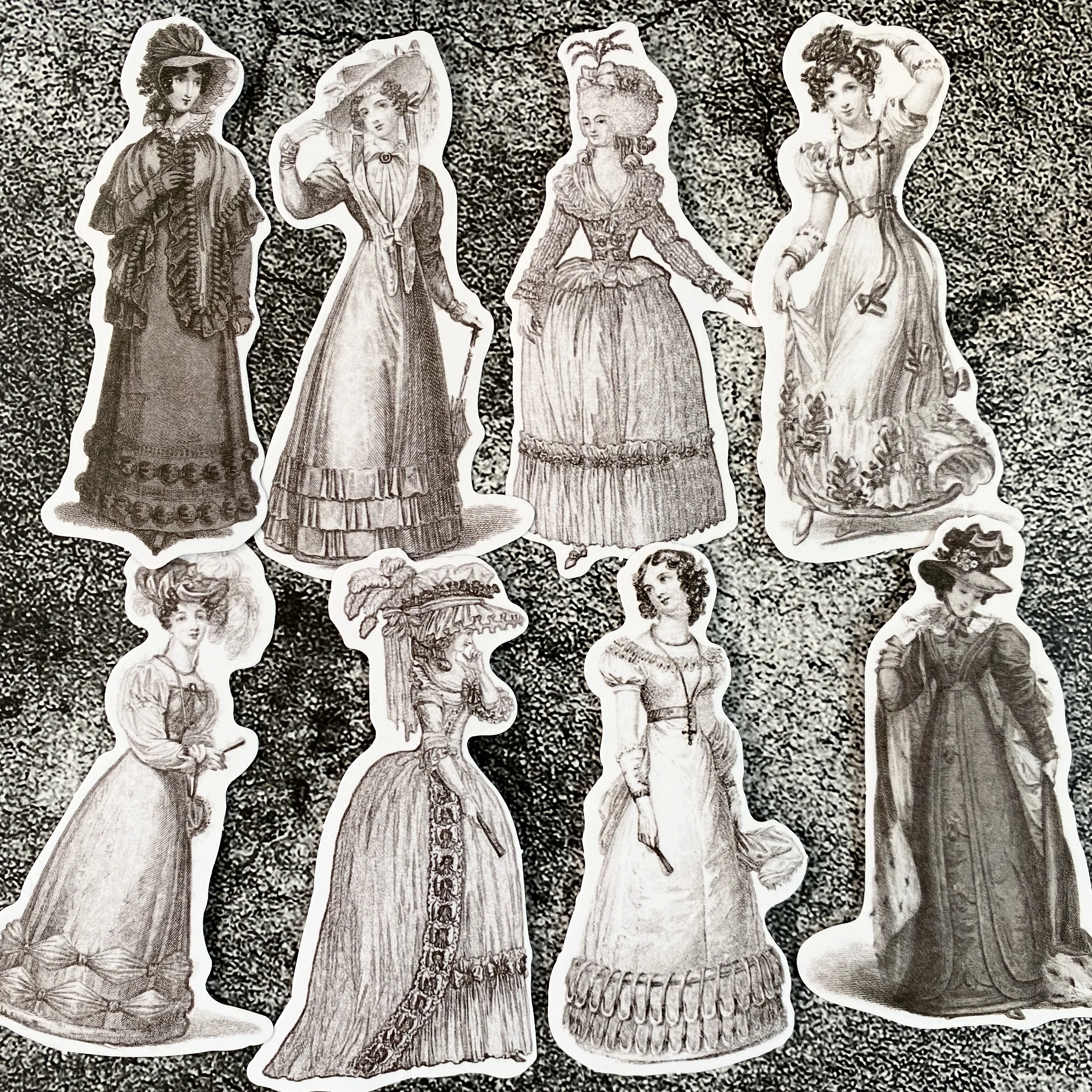 cheap clear stamps for card making 45PCS Vintage hand-painted noble women stickers DIY scrapbooking collage mobile phone happy planner gift decoration stamps for cards and scrapbooking